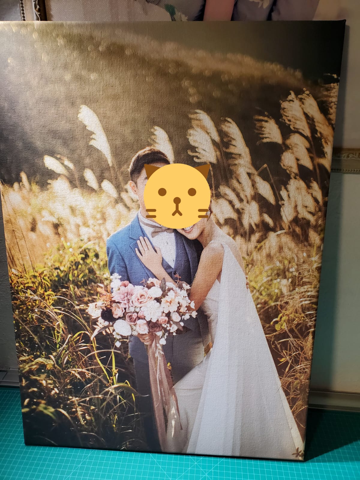 婚紗相油畫