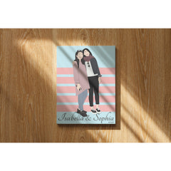 簡約風插畫油畫 (裱內框)